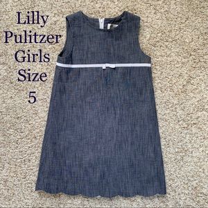 Lilly Pulitzer Chambray Shift Dress girls size 5